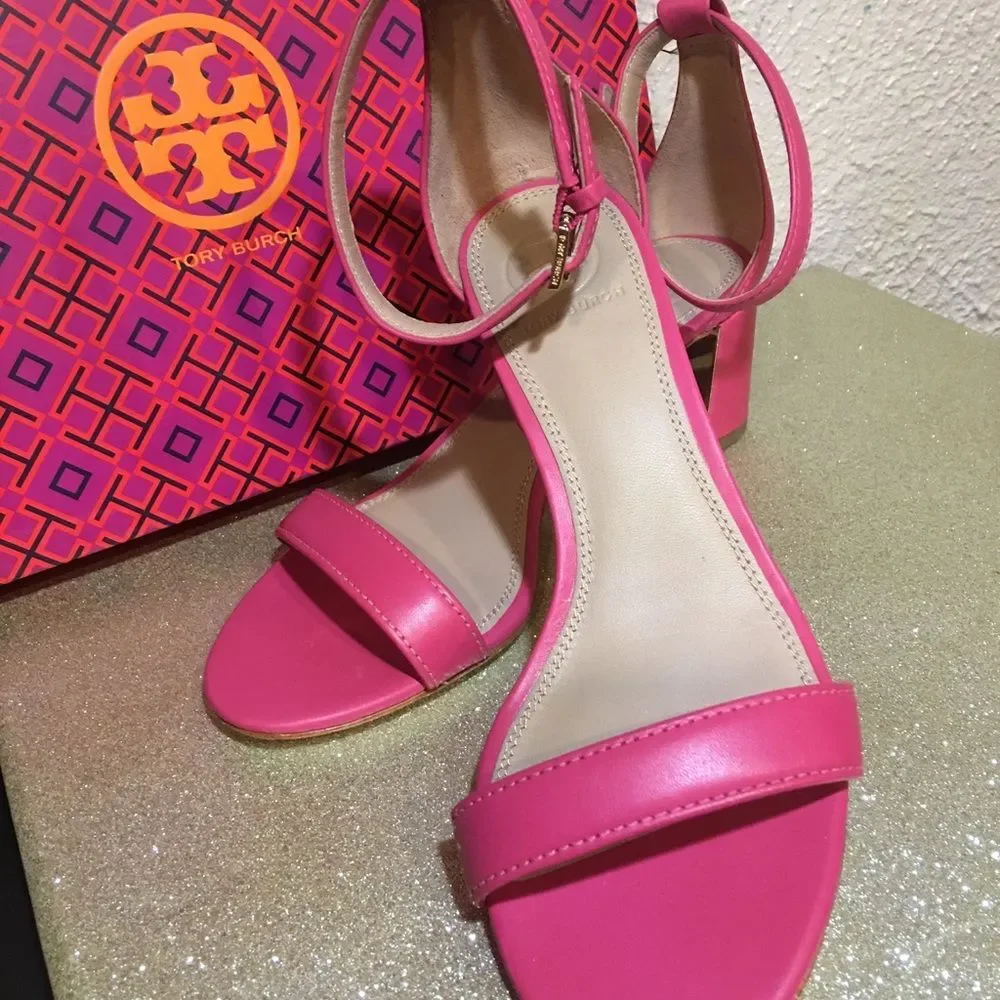 Tory Burch Cecile Ankle Strap Block Heels - NEW!